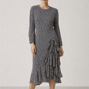 Balmain Ivoire Paris Vintage Polka Dot Ruffle Dress